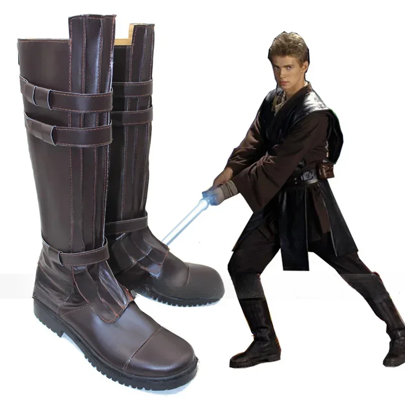 SW Cosplay Boots Shoes Darth Vader Anakin Luke Skywalker Obi- Wan Kenobi Darth Maul Stormtrooper Boots Halloween Prop for Man