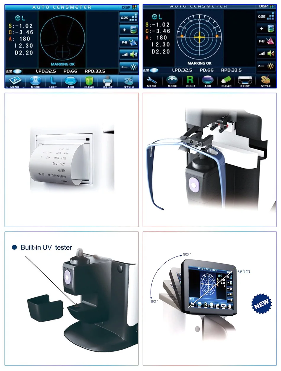 Lensmètre automatique lunettes optique Auto lentille compteur numérique lensomètre 5.6 pouces écran tactile optique Machine JD-2600B