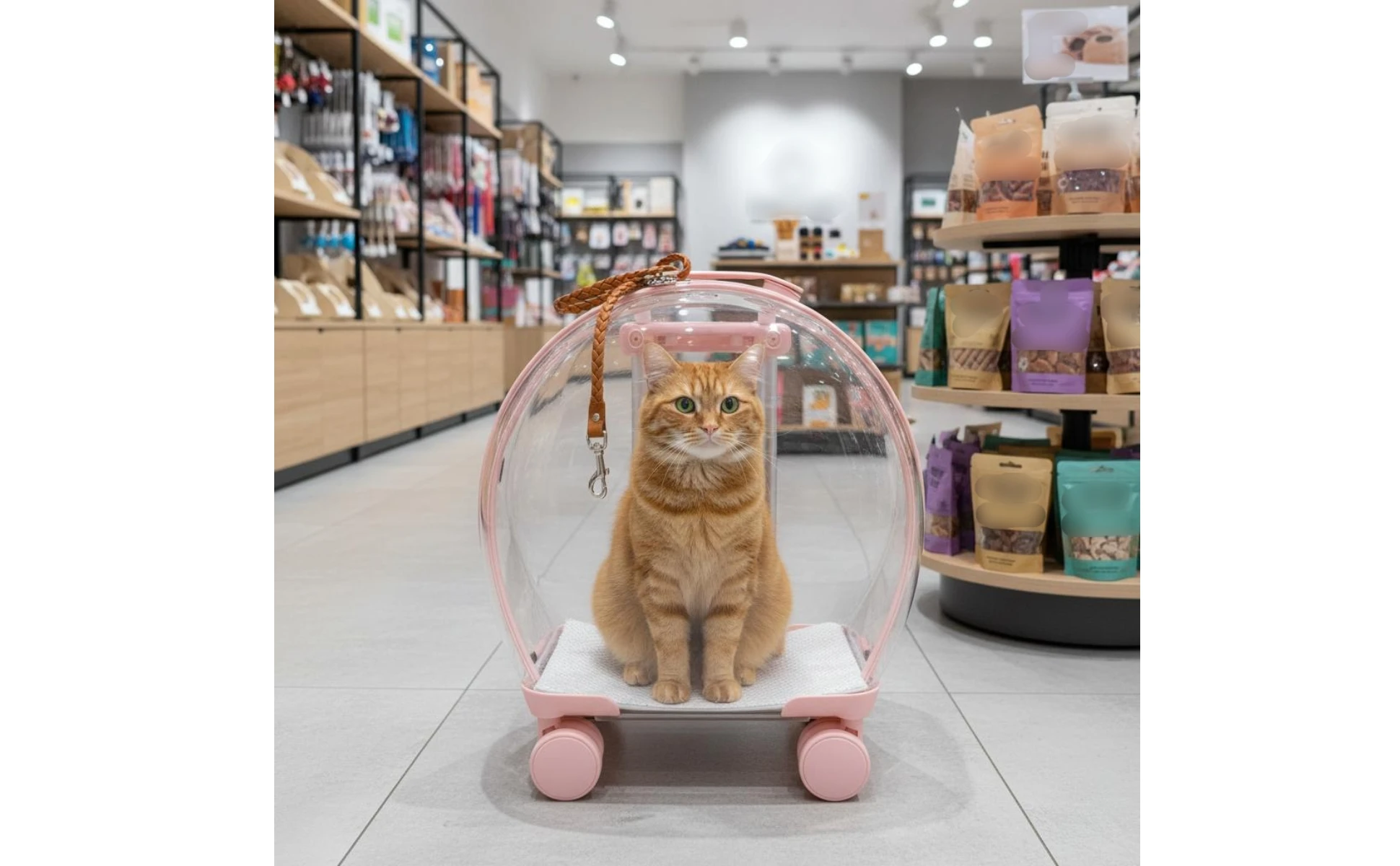 Transparent Pet Carrier Large Capacity Feline Carrier Trolley Feline Trolley Case Telescoping Handle Clear Shell for Travel Transparent Pet Carrier Large Capacity Feline Carrier Trolley Feline Trolley Case Telescoping Handle Clear Shell for Travel
