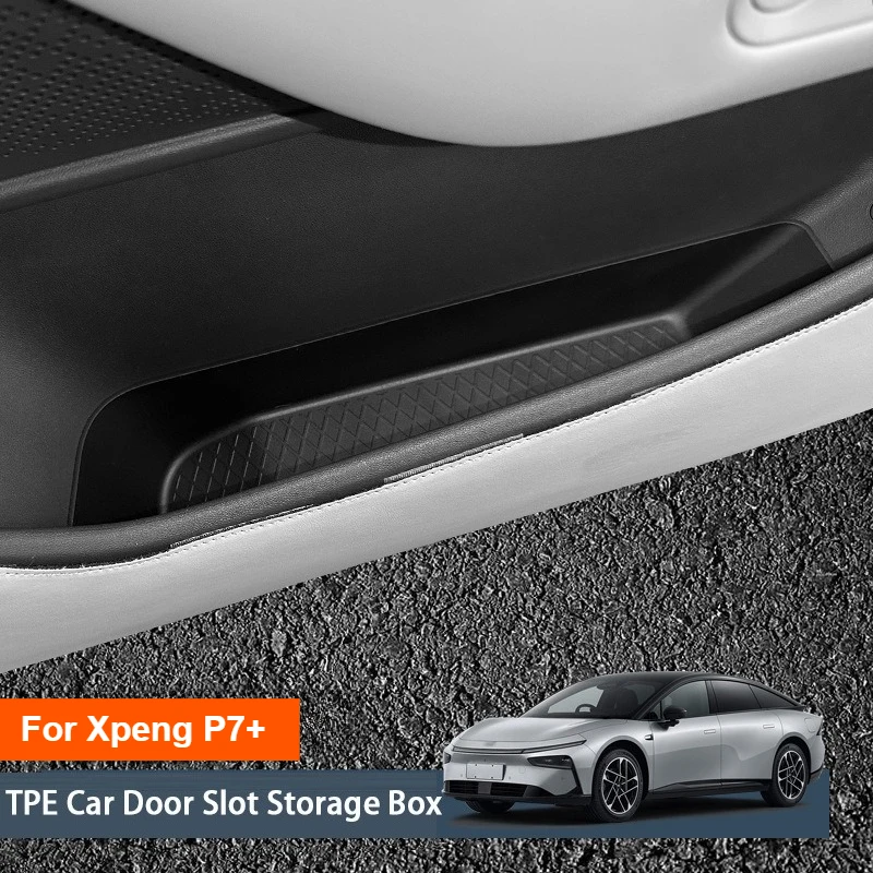 

Для Xiaopeng Xpeng P7 + ящик для хранения дверей автомобиля TPE органайзер для дверей автомобиля Xpeng P7 + аксессуары для модификации интерьера хранения автомобиля