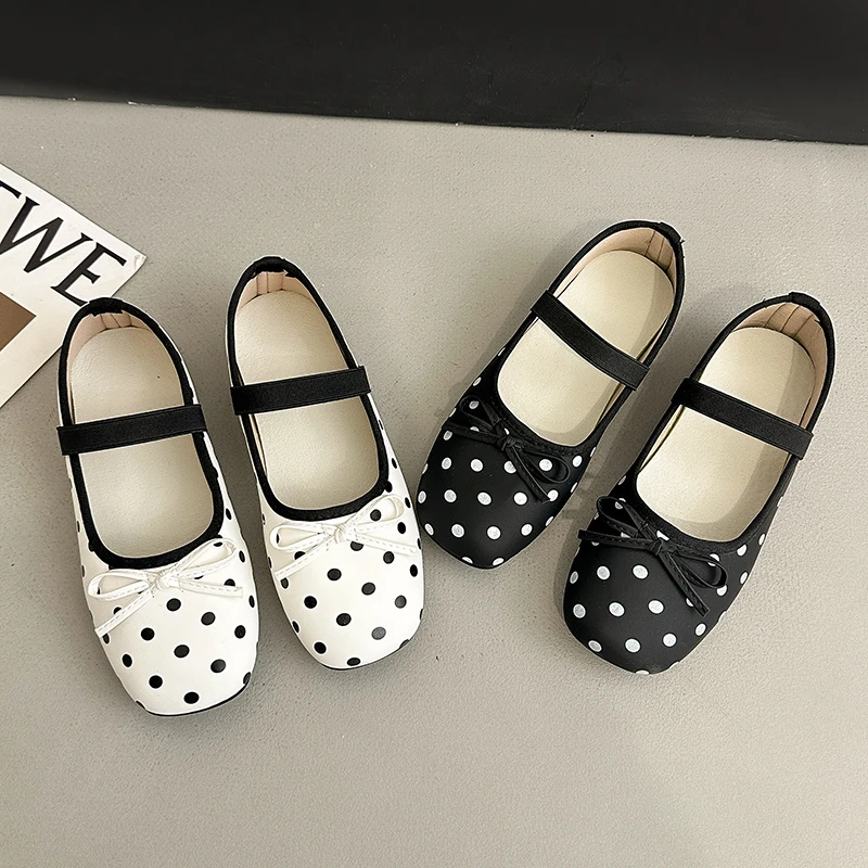 2026Spring New Comfortable Soft-Soled Flat Shoes Retro Round Toe Slip-on Women Shoes Fashion Polka Dot Low Mouth Mary Jane Shoes