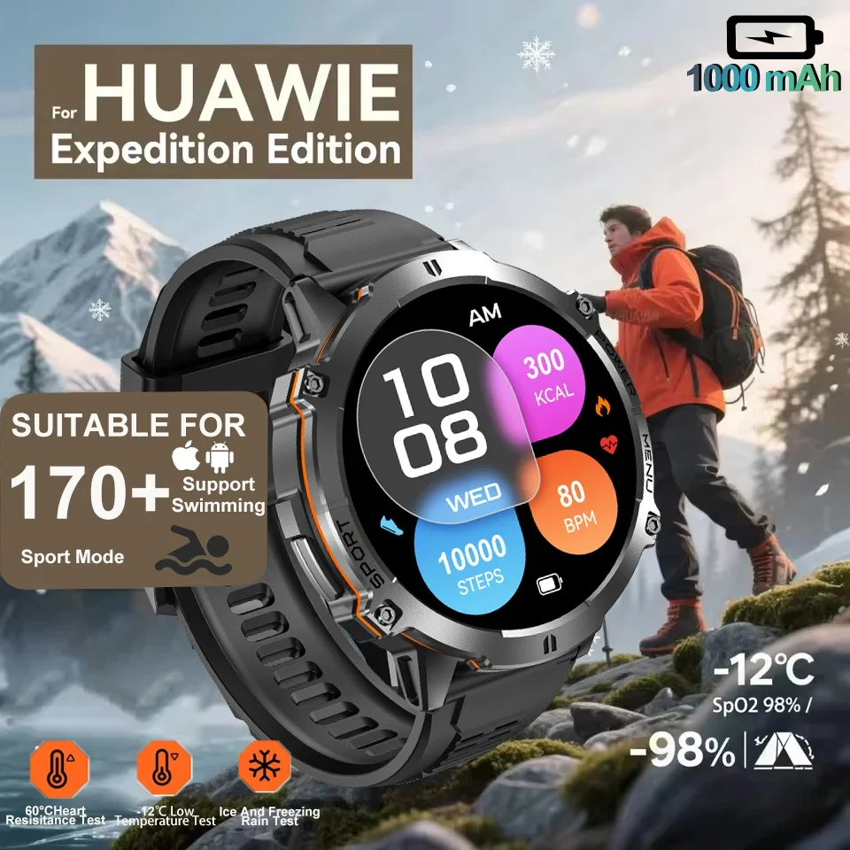 

2025 New Outdoor smartwatch Military Men 1.73" AMOLED IP69K 10ATM Waterproof 1000mAh Super Large Battery BT Call Watches Men