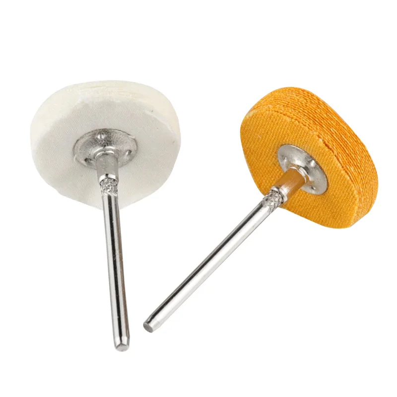 5 pz Panno di Cotone Rettifica Levigatura Testa Abrasiva Lucidatura Ruota 3mm/2.35mm gambo Filo Spazzola per Lucidatura per Trapano Dremel