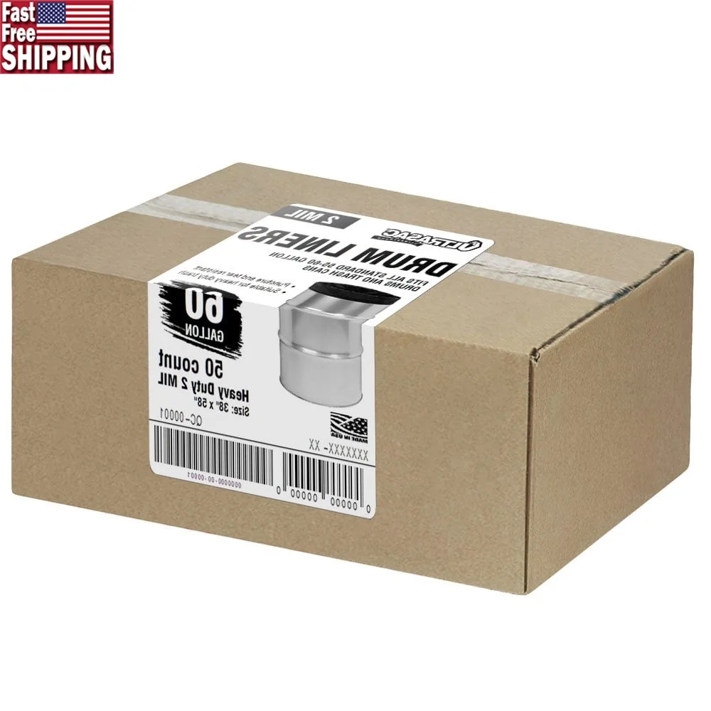 

Сверхмощные мешки для мусора на 55 галлонов, 2 мил, промышленная прочность, большие, 50 шт., устойчивые к проколам вкладыши для барабанов, коммерческое использование