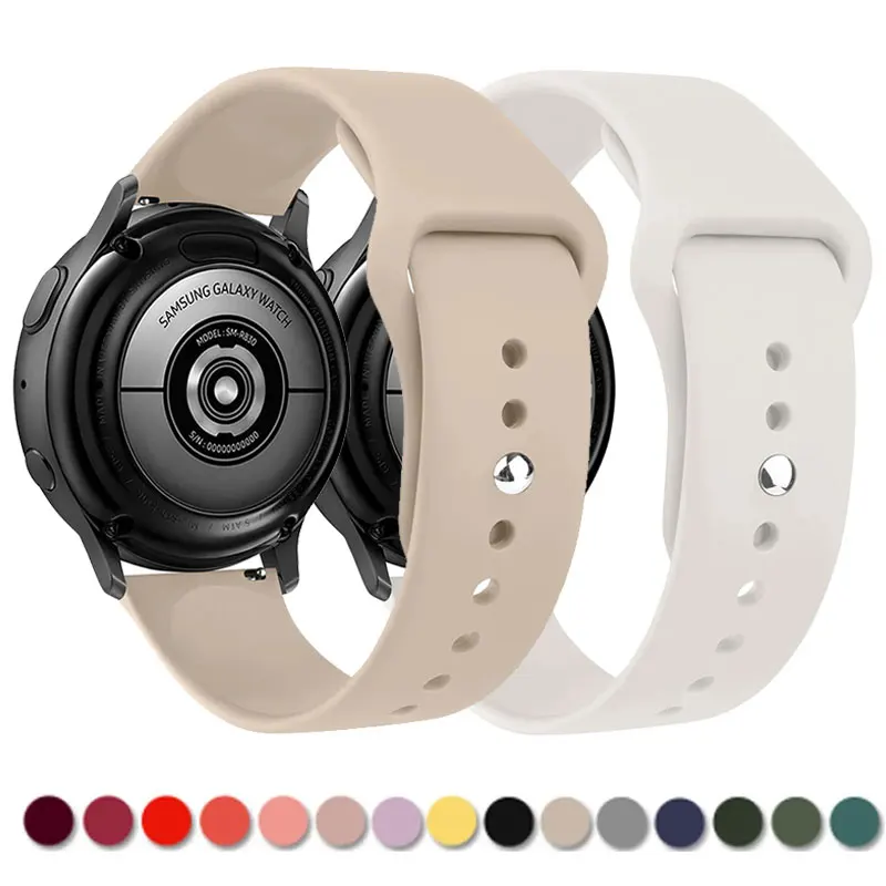 

20mm/22mm Silicone Strap For Samsung Galaxy Watch 4 6 Classic/7/5 pro/3/46mm/42mm/Active 2 Gear S3 Bracelet Huawei GT 2/pro Band