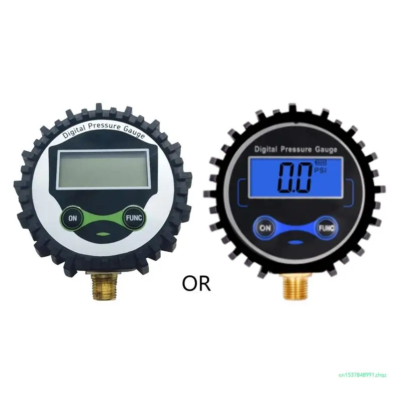 Digital Pressure Gauge with 4 Units Tyre Tire Air Pressure Gauge 0-200PSI 13mm/1/2in Thread Air Pressure meter for Auto