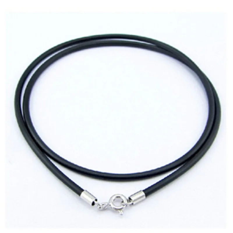 40/45cm Black Braid Wax Cord DIY Pendant Necklace Jewelry Making Handmade Leather Rope Lobster Clasp String Chain