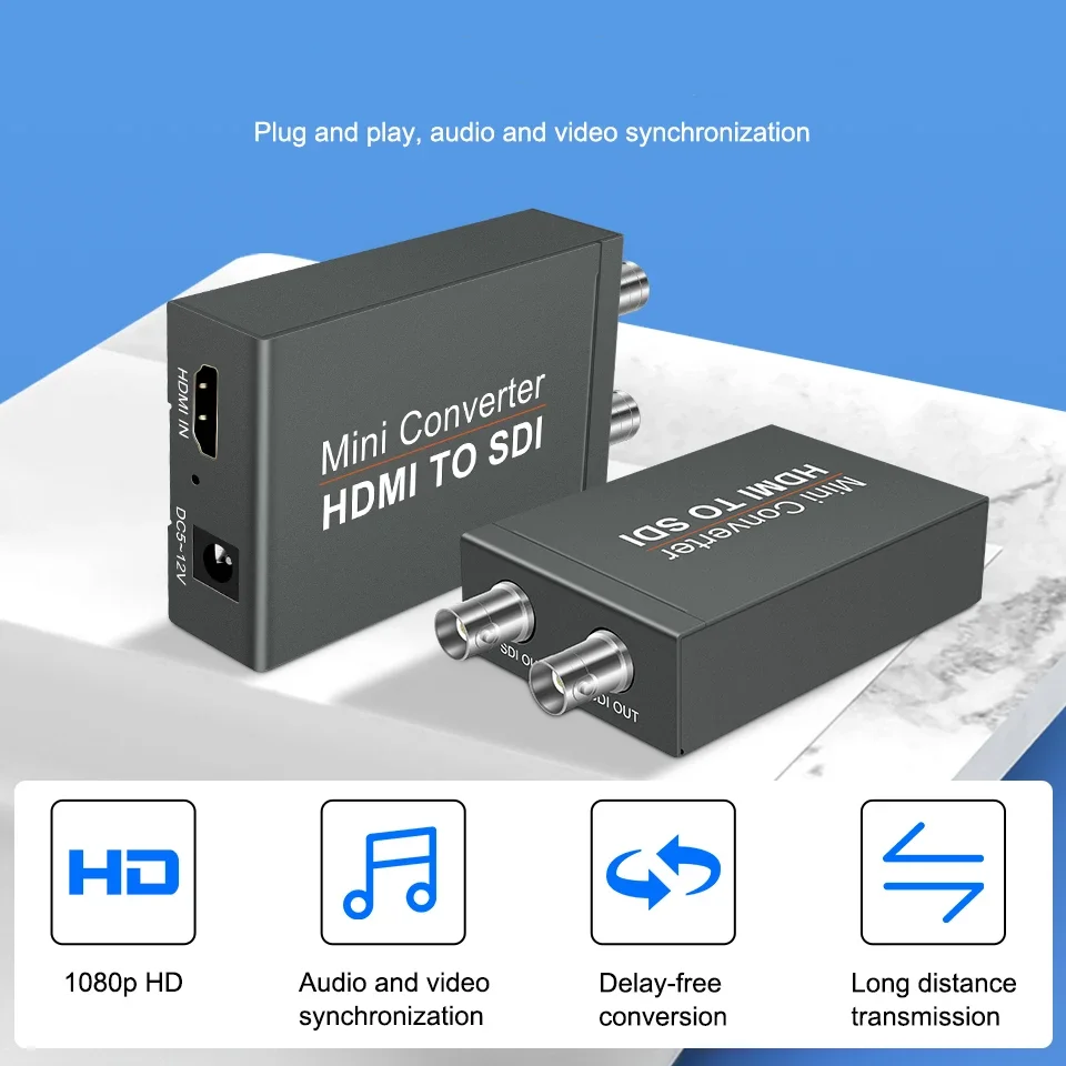 1080P HDMI-compatible to SDI Converter 3G-SDI/HD-SDI Adapter with fast signal transmission for various Displays and Cameras