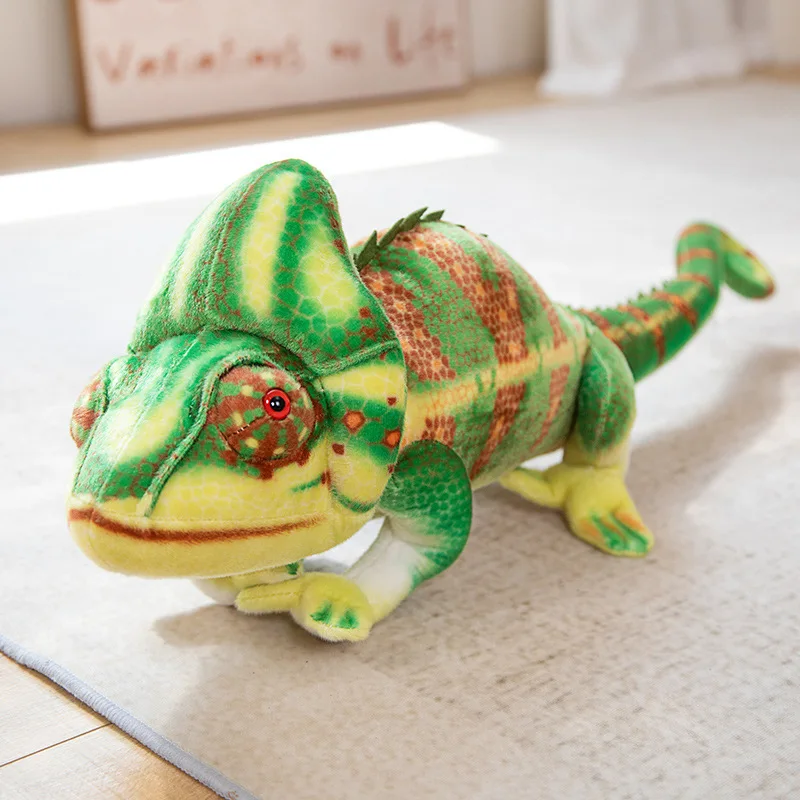 Peluche Caméléon Réaliste de 80/110cm, Jouets de Simulation, Oreiller Doux, Poupées Créatives, Cadeau d'Anniversaire et de Noël