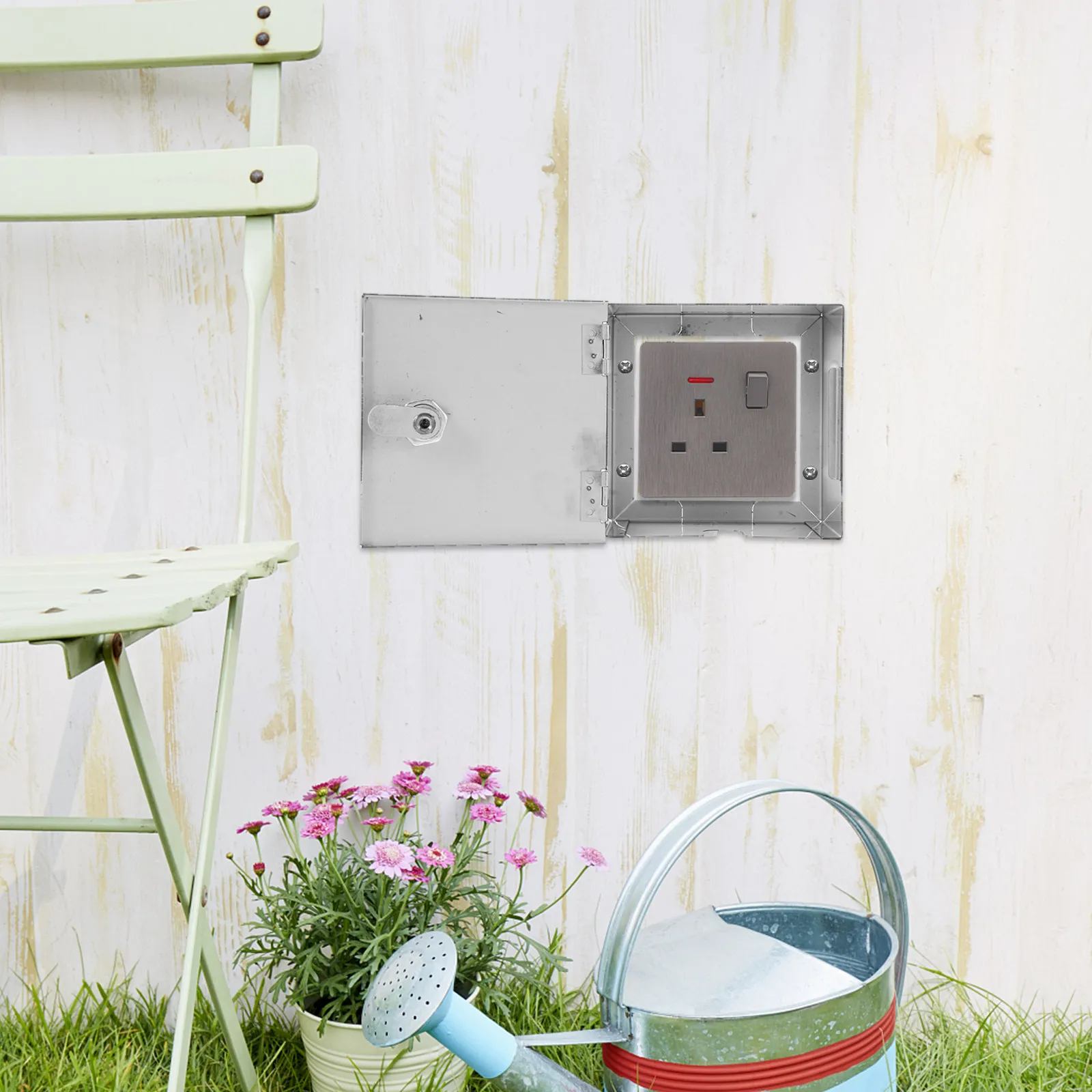 heavy-duty-stainless-steel-anti-theft-socket-protection-box-lockable-electrical-outlet-cover-outdoor-weatherproof-security