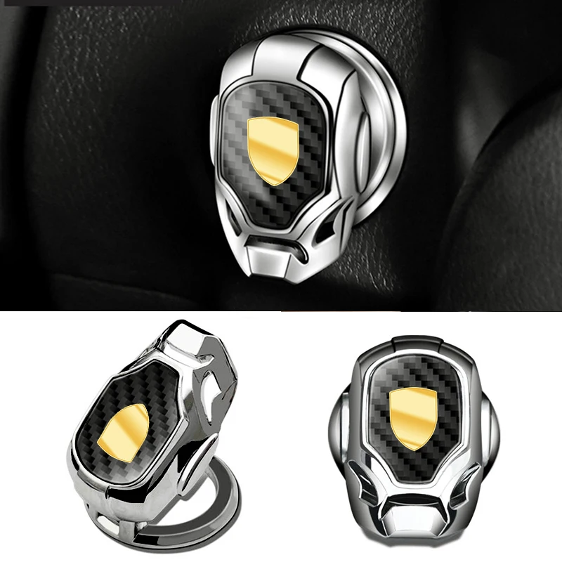 

Car One-Click Start Buttons Protective Cover Decoration For Porsche Cayenne Panamera Macan 911 718 Taycan Boxster Cayman 918