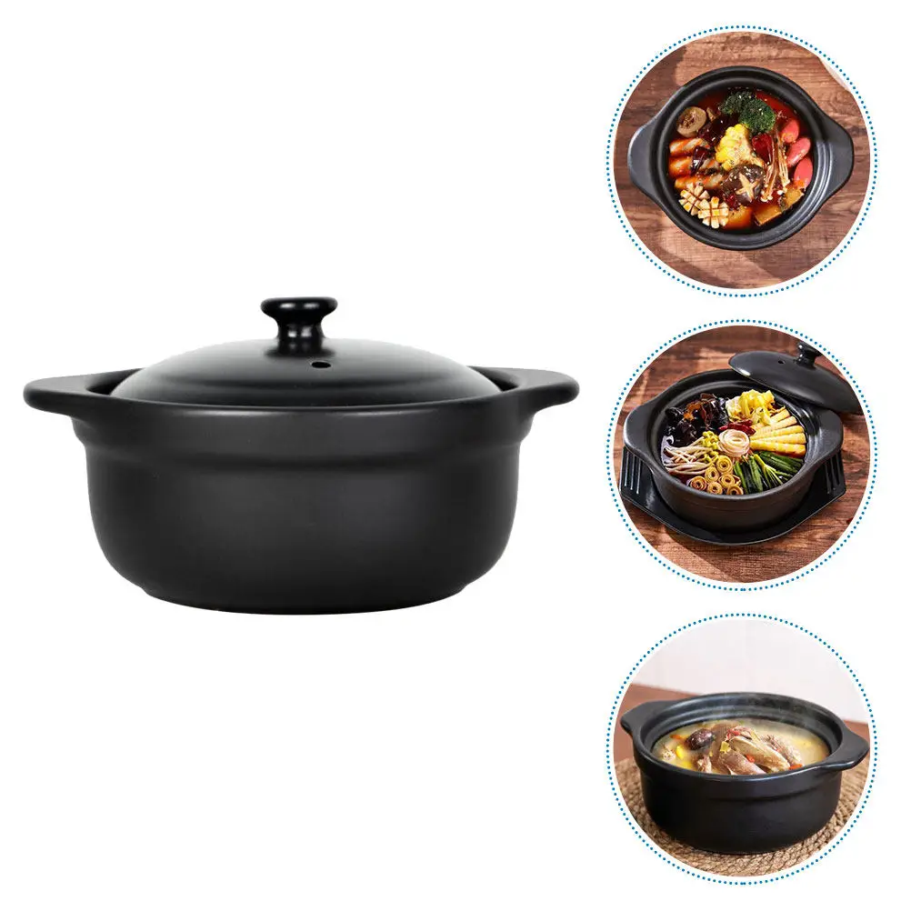 

Керамическая кастрюля-жаровня для супов и тушения: для приготовления курицы, каш, томления. Термостойкая, устойчивая к трещинам, для домашнего использования.