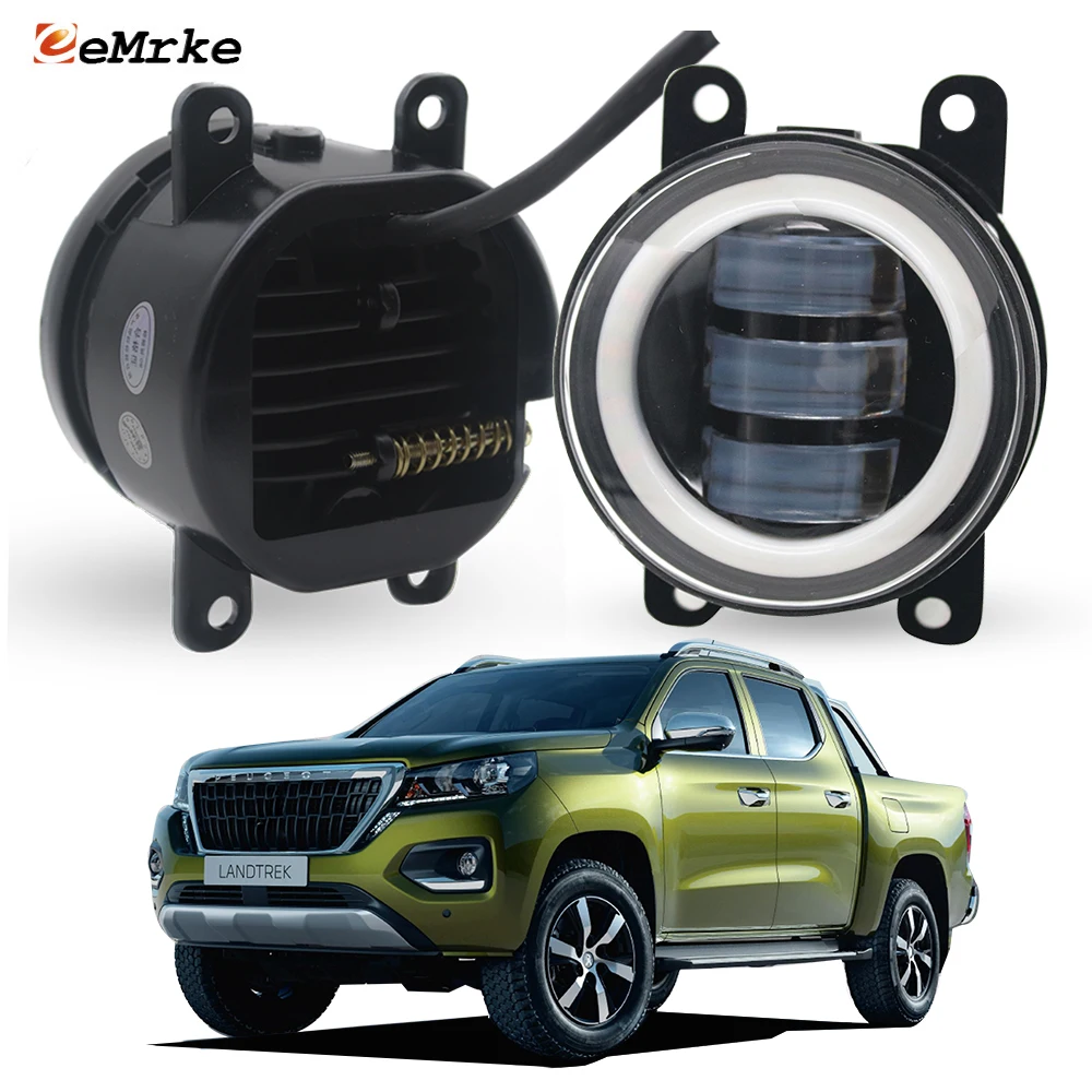 

Пара светодиодных противотуманных фар / Luz de niebla для Peugeot Landtrek 2020-2024 2025 Противотуманное кольцо DRL с линзой Желтый указатель поворота