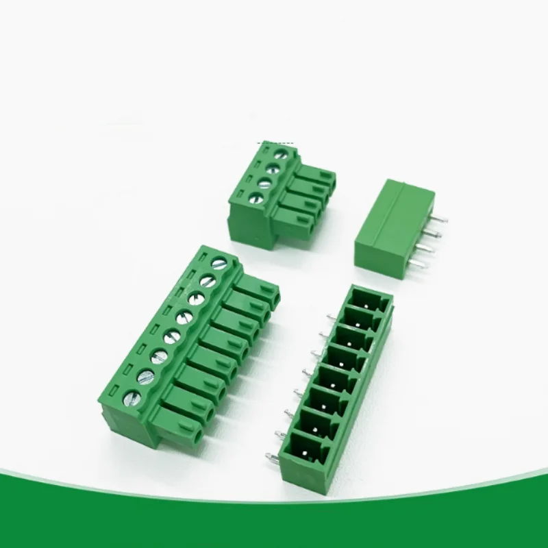 10Sets 15EDGRK 3.81mm 2/3/4/5/6 pin right angle screw terminal block connector 3.81MM pitch Plug + Pin Header Socket