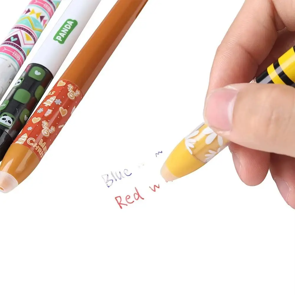 

Multifunctional Erasable Ballpoint Pen Double Ink Color Quick-drying Gel Pen Animal Design Signature Pens Stationery