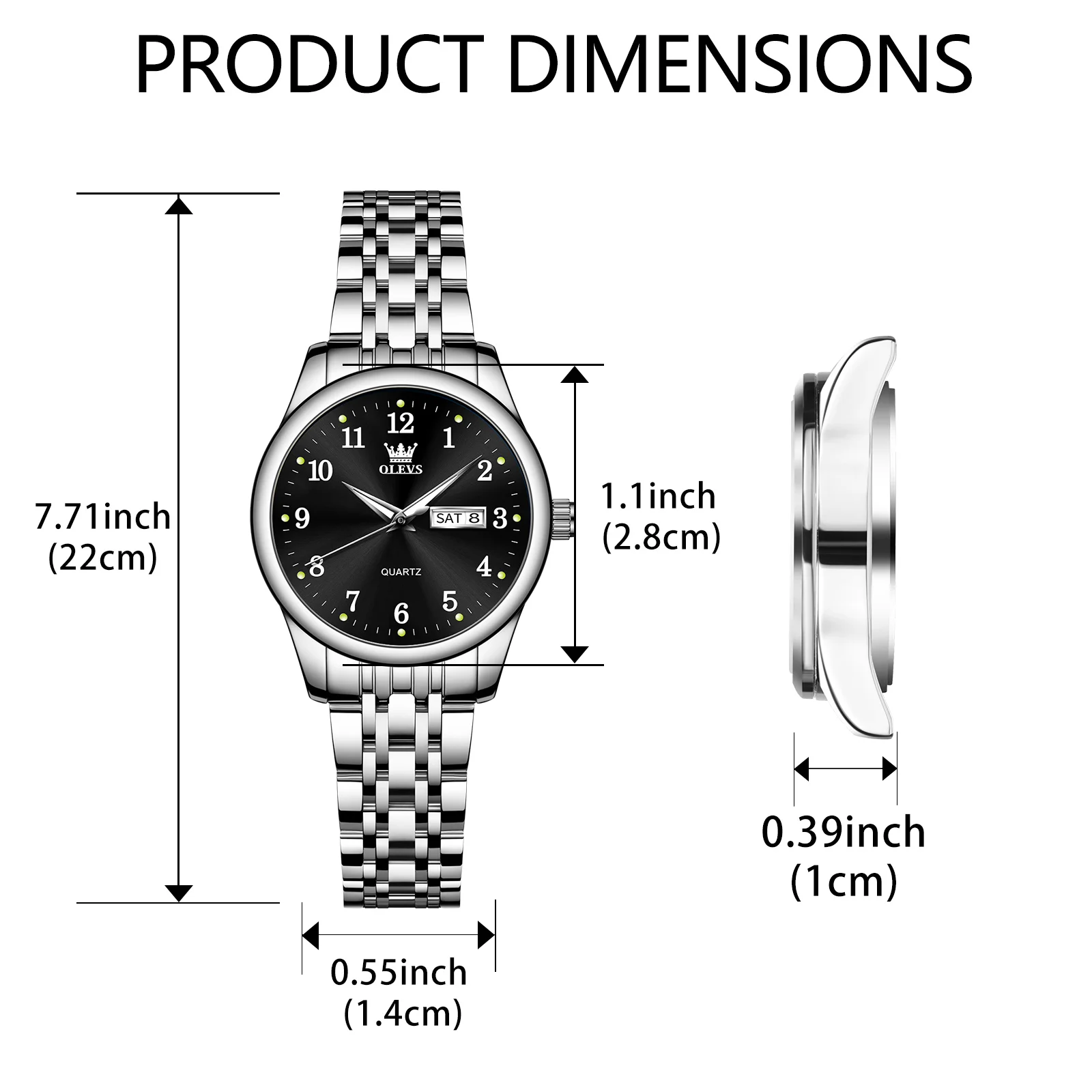 OLEVS Elegant Original Best Selling Trend Stainless Steel Women Watch Calendar Luminous Waterproof Fashion Quartz Women\'s Watch