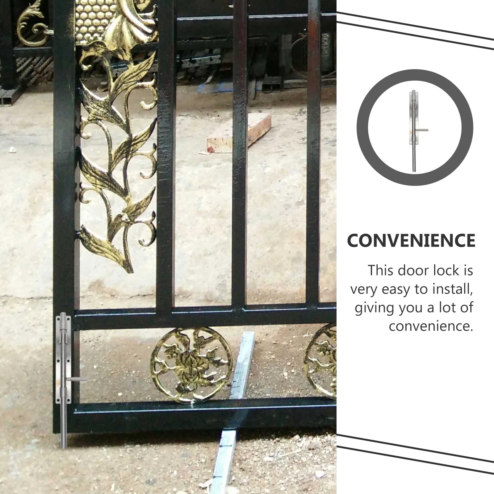 

1pcs Stainless Steel Heavy Duty Gate Bolt Door Lock Floor Ground Latch Portable Extension Window Latch Durable Security Lock For