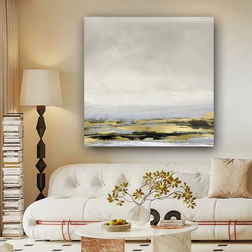 

Abstract Color Block Outline Landscape Painting Handmade Oil Paintings On Canvas Modern Graffiti Wall Art For Living Room Decor