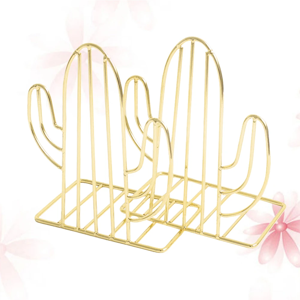 

Cactus Bookends for Desk Shelf Metal Holder Display Decorative Unique Sturdy Long Lasting Organizing Books Files Magazines Home