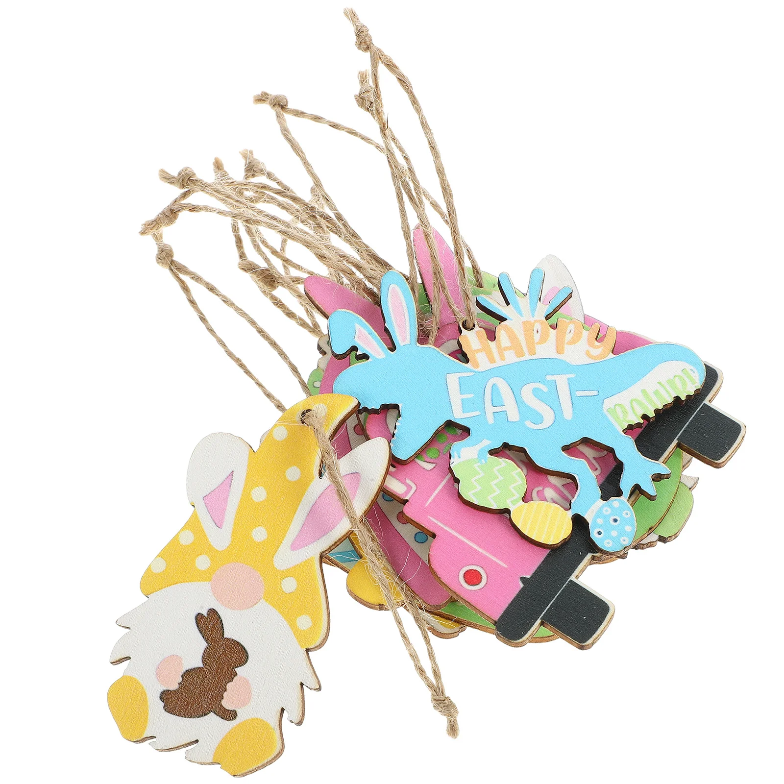 

24Pcs Wooden Easter Hanging Ornaments Spring Festival Decorations Easter Party Decor Tree Pendants Festival Hanging Crafts