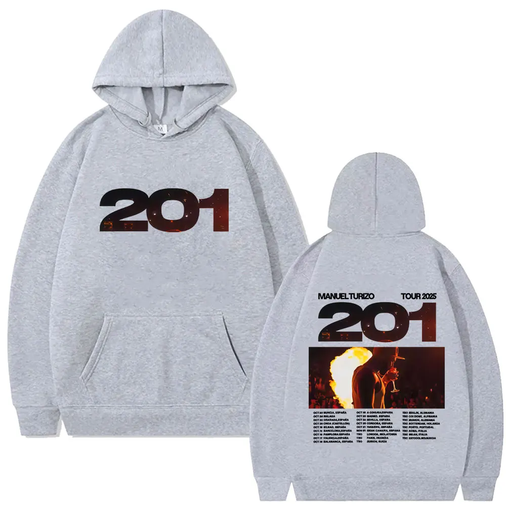 Manuel Turizo 201 Tour 2025 Hoodie Men's Hip Hop Fashion Oversized Pullover Hoodies Male Casual Fleece Cotton Hooded Tracksuit