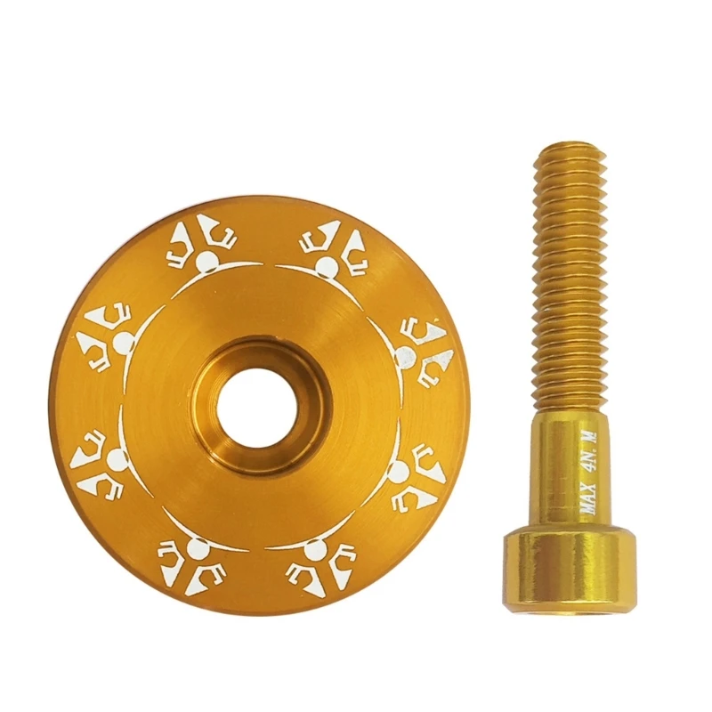  Front End Steerer Top Cap 31.8 mm for Bike Stem Area, Round Metal Cover with Anodized Finish for Road or Mountain Bikes