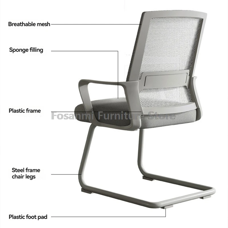 Atmungsaktiver Mesh-Bürostuhl mit Lordosenstütze und bequemem Kissen für Gamer, Schreibtischstuhl, Home Adjust Gaming-Computerstuhl