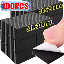 Soft Square Magnet Sticky Magnetic Tape Small Back Self Adhesive Sheets Stickers Black Magnets DIY Craft Household Fridge Decor