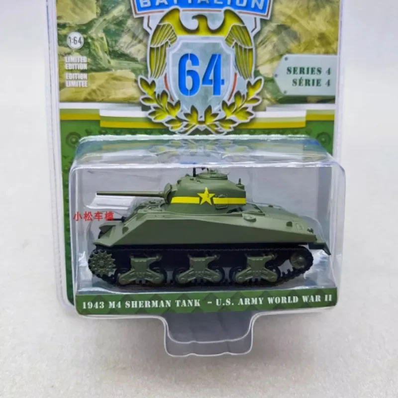 Greenlight diecast escala 1:64 1943 m4 sherman tanque liga simulação modelo de carro decoração estática brinquedos de presente colecionáveis