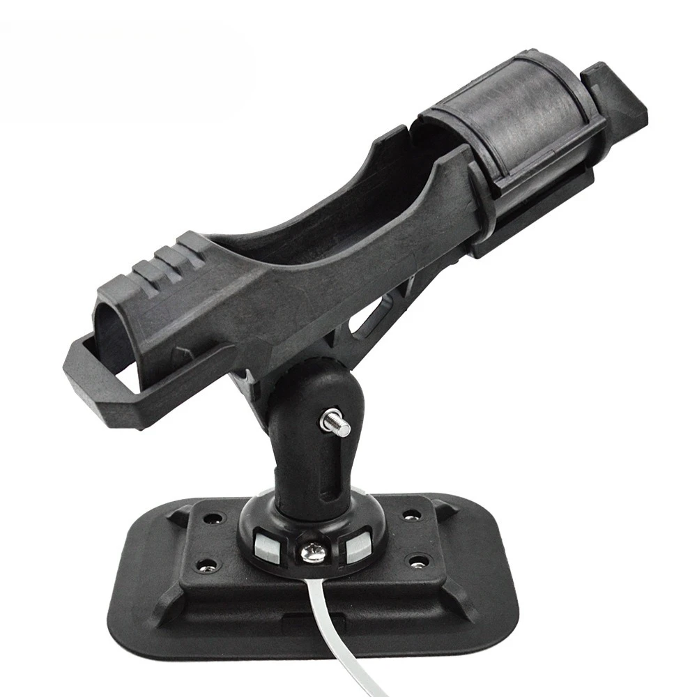 Adjustable Rotating Fishing Rod Holder Mount for Inflatable Kayak Canoe Boat Rod Support Base with Screws Angling Accessories