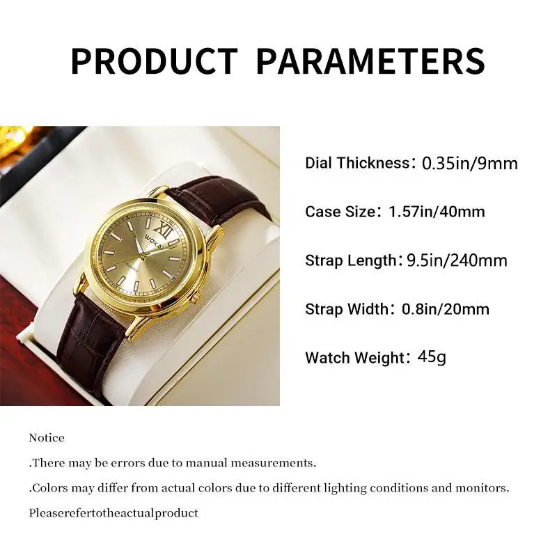 2024 new men\'s quartz watch business casual gold belt foreign trade gift watch