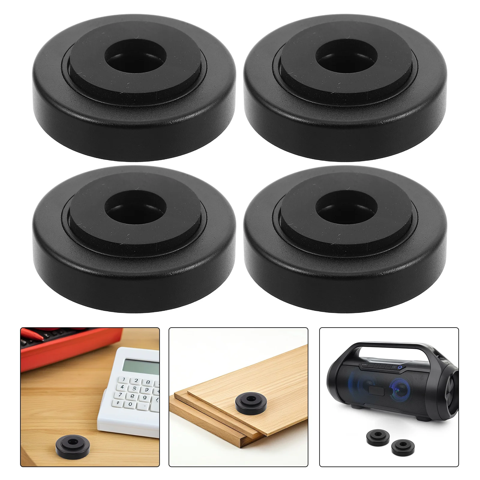 

4Pcs Speaker Support Feet Rubber Isolation Pads for Amplifier Bookshelf Speakers Non Skid Cushion Base Improved Sound Clarity