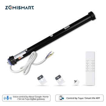 Zemismart-Moteur de store à rouleau Zigbee, pour tube de 40mm 50mm, fonctionne avec Tuya, Alexa, Google Home Voice, télécommande Smart Life