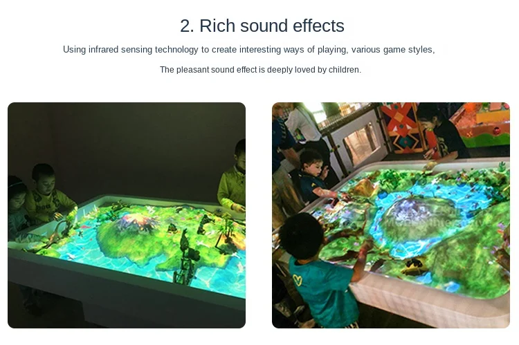 Software de mesa de areia AR de projeção interativa holográfica 3D sistema de jogo de praia mágica mesa de areia interativa