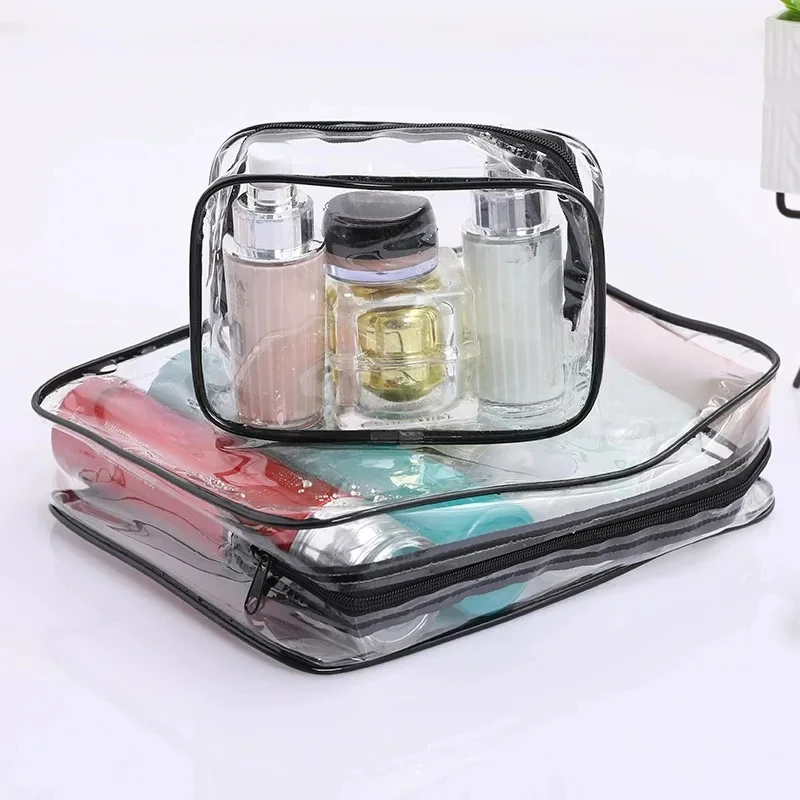 Minimalist PVC Waterproof Cosmetic Bag Transparent Makeup Storage Case Travel Make Up Organizer Pouch Bath Toiletry Wash Bag