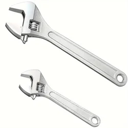 6 Inch/10 Inch Adjustable Wrench With Wide Handle, Perfect For Plumbing, Home And Garage Applications