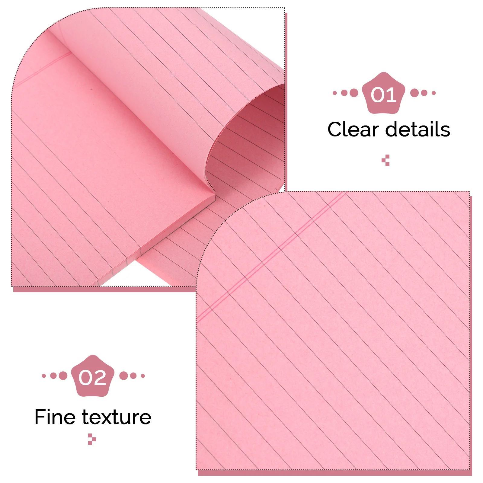 

4pcs Tearable Lined Notepad Memo Pad Legal Paper Portable Pocket Size School Office Supplies Wide Ruled Nonstick