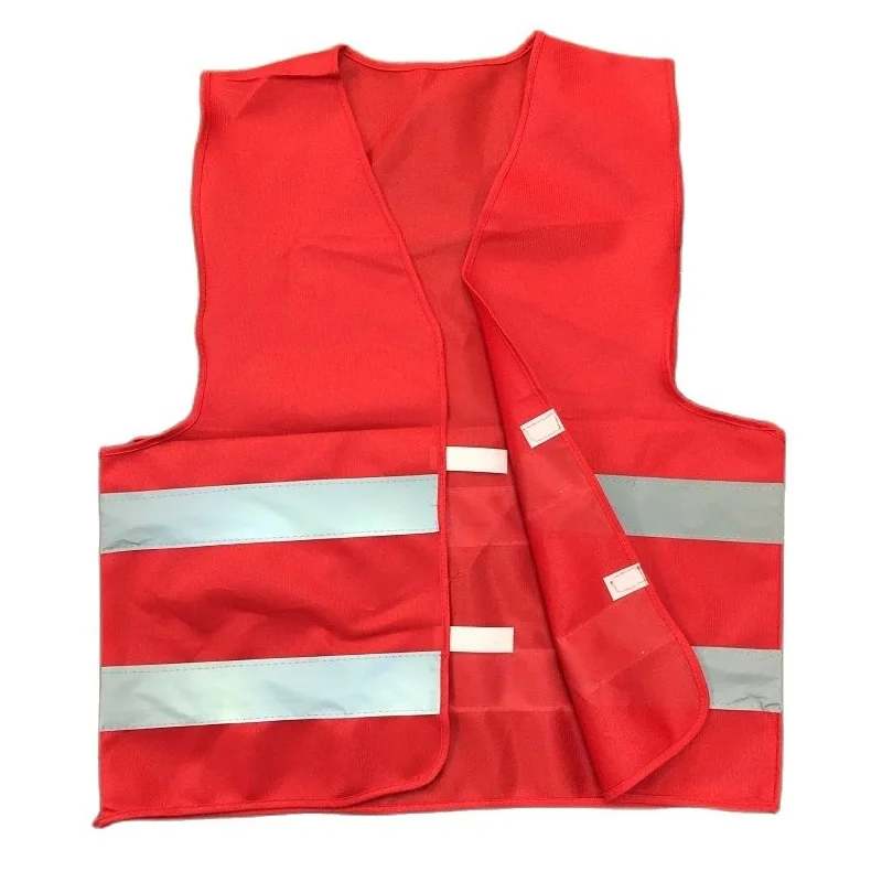 Fluorescent Red Warning Reflective Safety Vests