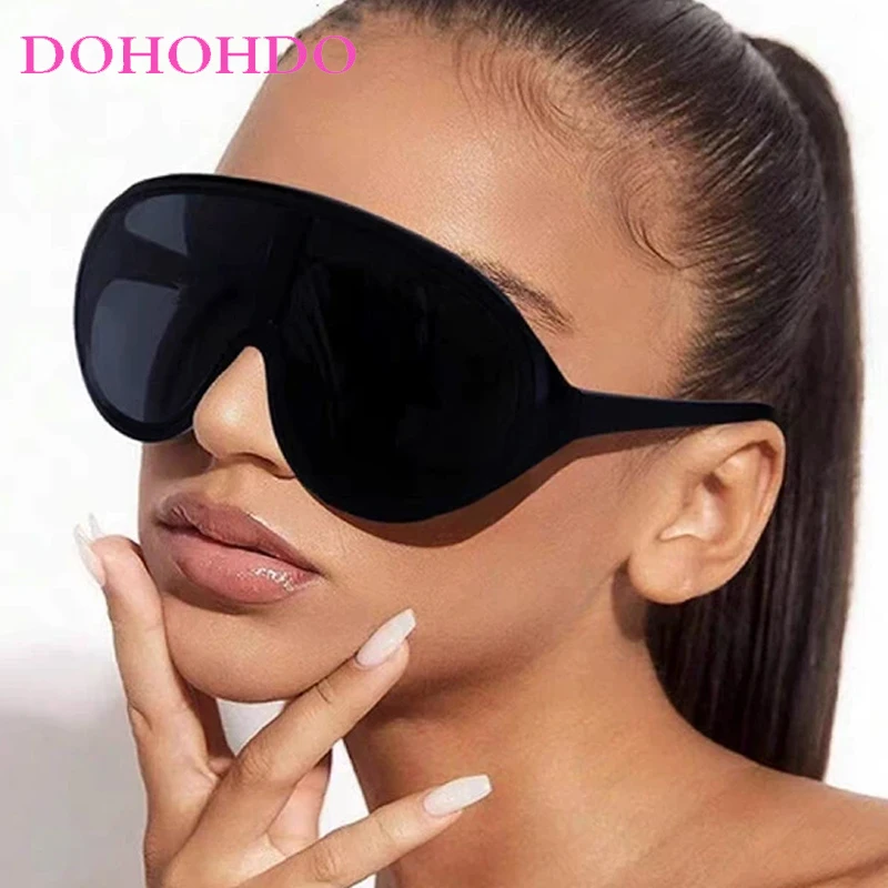 

DOHOHDO New Y2k Oversized Sports Sunglasses Women 2000's Wrap Around Shield Goggle Men Luxury Brand Trends Punk Sunglasses UV400