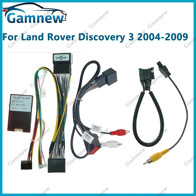 Car 16pin Wiring Harness Adapter Canbus Box Decode Android Radio Power Cabler For Land Rover Discovery 3 2004-2009