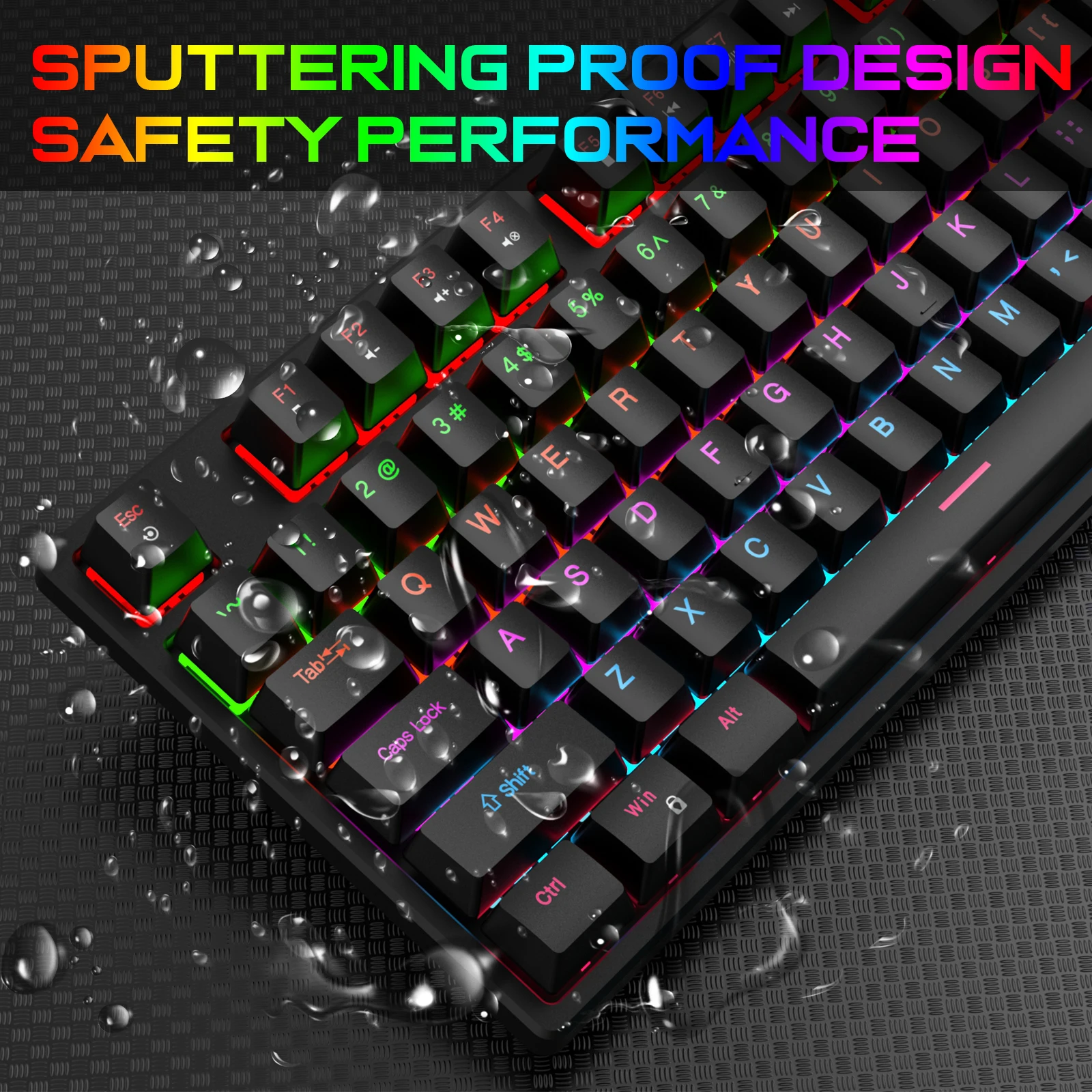 

Mechanical Keyboard K104 Backlit Wired RGB Gaming Keyboard Cyan Axis Keycaps for PC Laptop Desktop Esports Ergonomics Keyboard