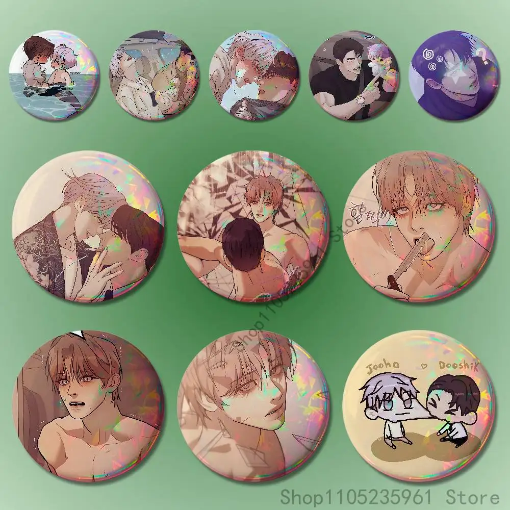 

D-Dooshik J-Jooha Pin Tinplate Round Brooch Cosplay Nijigen Otaku Culture Badges 58mm 44mm 32mm 75mm 25mm