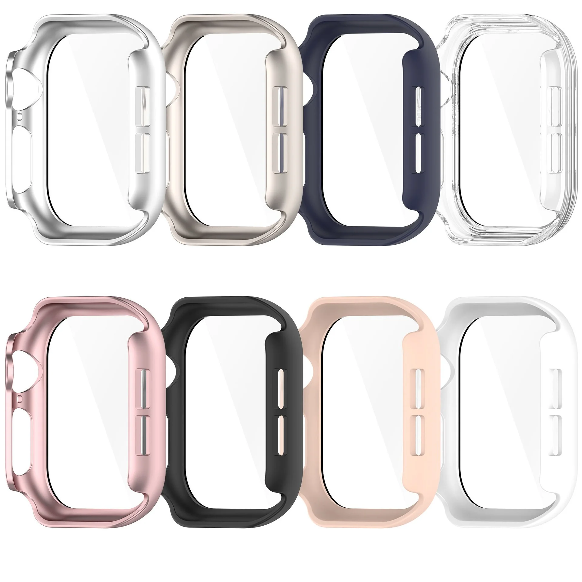 PC+tempered glass case For Apple Watch Series 10 Protective case for apple watch 10 Screen protector Smart watches accessories