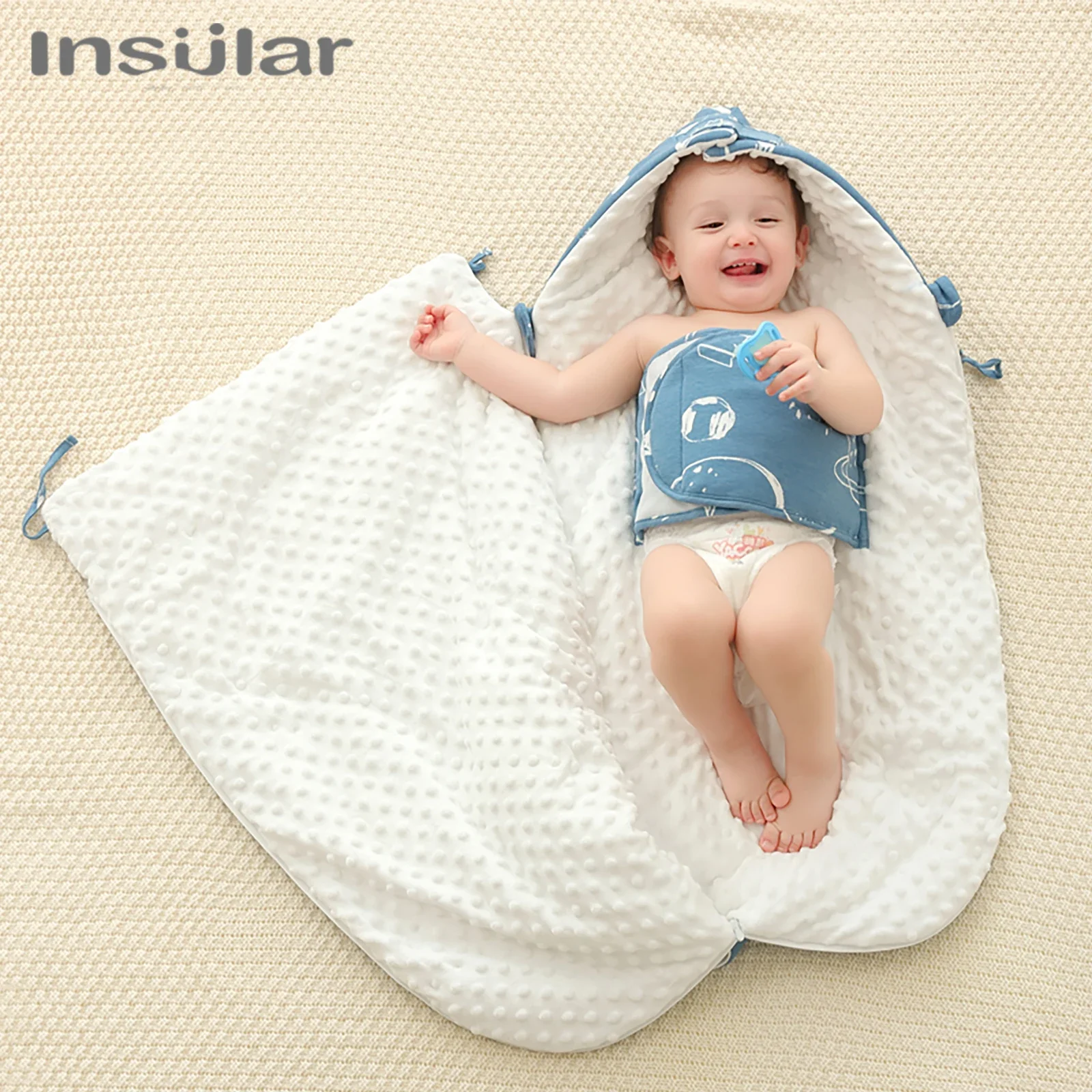 Insun quente sacos de dormir para bebê recém-nascido, colcha anti-Startle segurando, algodão infantil engrossado sleepsack, recém-chegados, outono e inverno