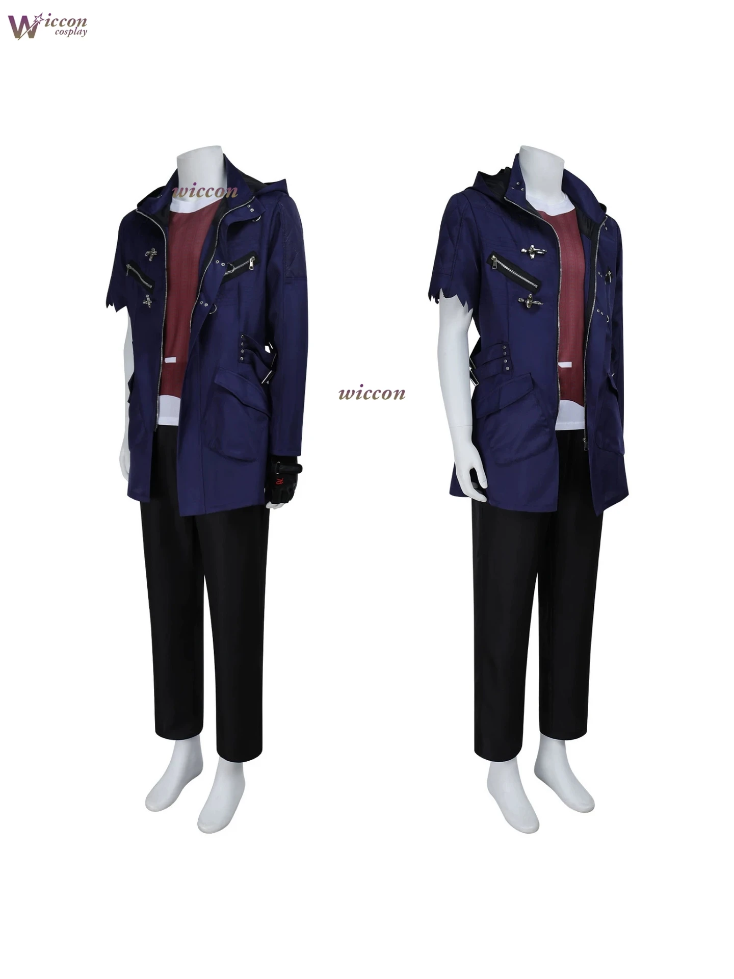 Game DMC 5 Nero Cosplay Costume Coat Pants Wig Devil May Hunter- Cry N Clothes Outfits Halloween Anime Uniforms Hat view 3