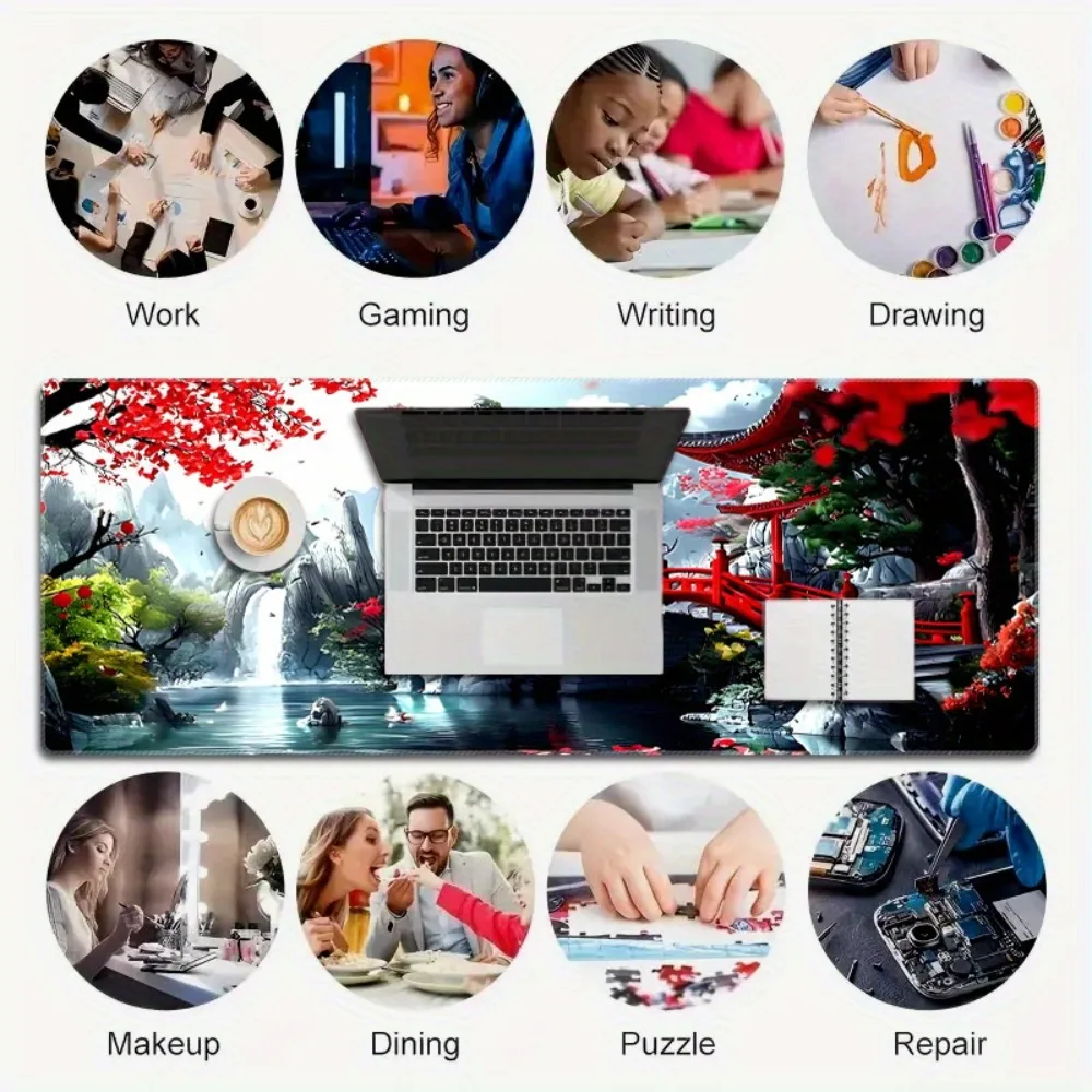 Anime-style minimalist landscape theme desk organizers and trays desk accessories alfombrillas para escritorio tapis de souris