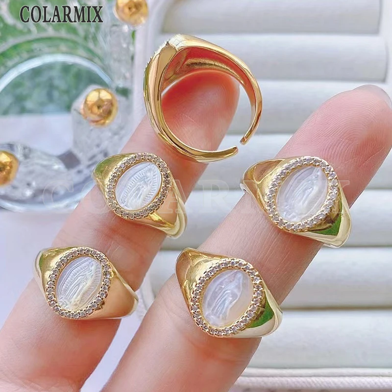 5 Pcs Round Juses Religious Rings Elegant Juses Pattern rings Jewelry Gift Virgin Mary Juses  style Jewelry rings 20086