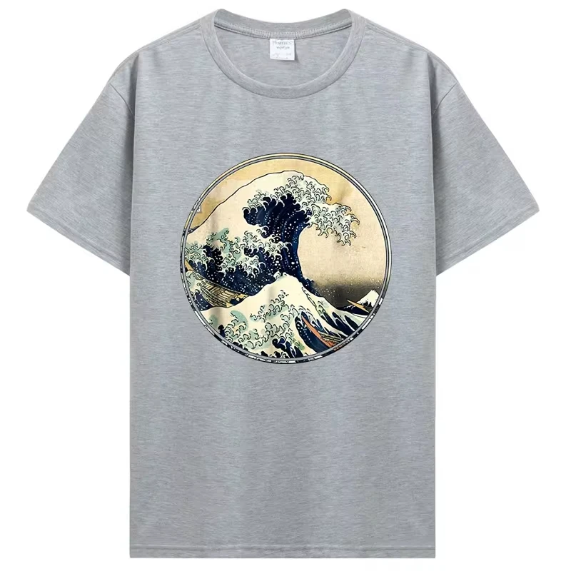 Japanese Kanagawa Great Wave T-shirt Men Women Tees Men Cottno T Shirt Streetwear