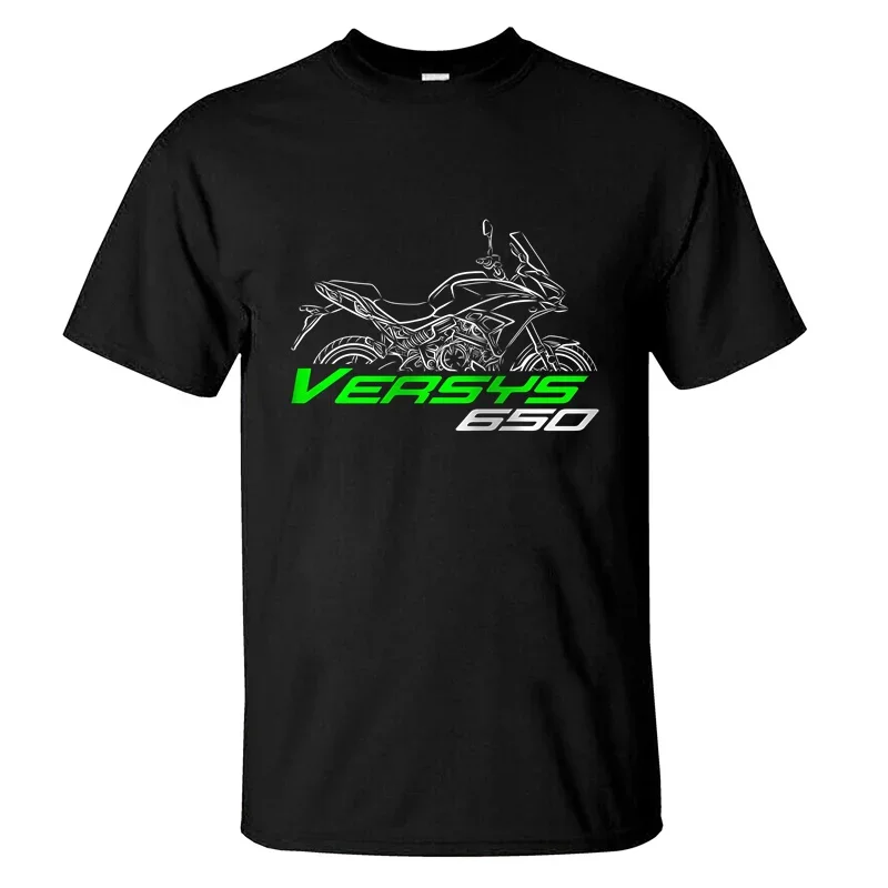 

2024 men T shirt casual T-shirt kawasaka Versys 650 graphic summer short sleeves 100% cotton S-3XL cool tee