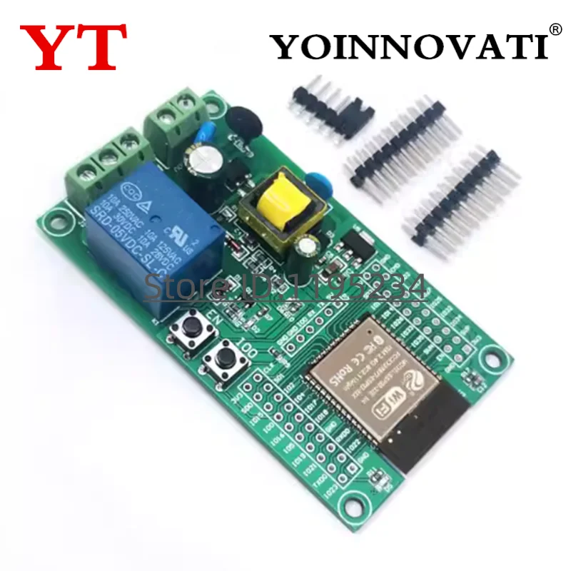 AC Powered ESP32 WiFi BT ble Single Relay Module ESP32 Development Board I/O Port UART Program DownloadPort 4M Byte Flash